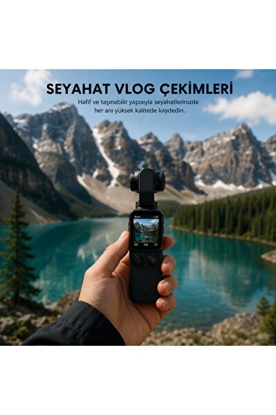 Smate 4K Pocket Camera Profesyonel Vlog Kamerası Gimbal Özellikli Titreşim Önleyici Otomatik Dönüş ve Yüz Takibi