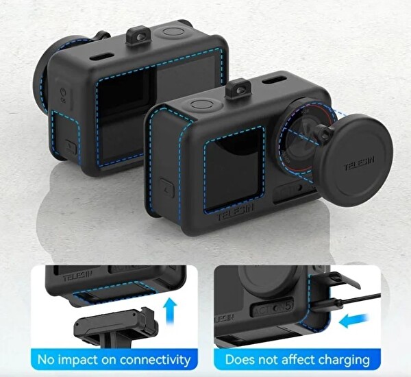 Ayex DJI Osmo Action 5 Pro / Action 4 / Action 3 Uyumlu Silikon Koruyucu Kılıf S6-PTC-011-TDJ