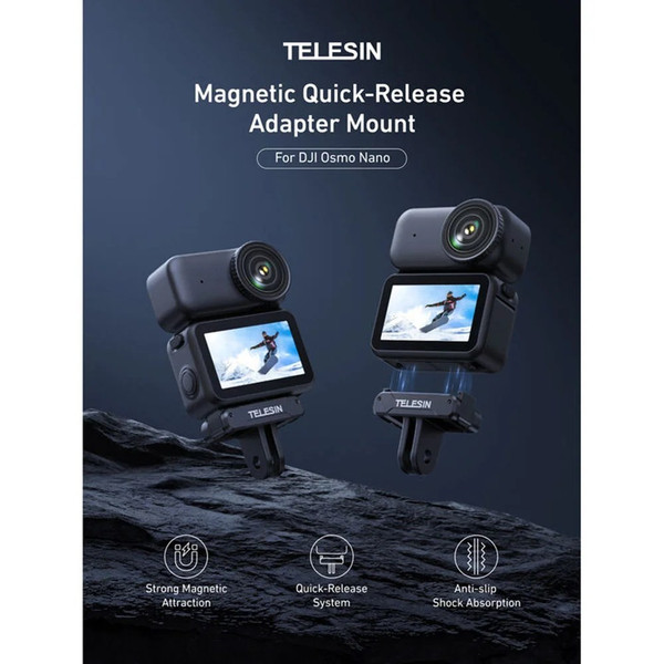 Telesin S7-JBK-25-TDJ Manyetik Hızlı Bırakma Aparatı – DJI Osmo Nano ve Action 6 ile Uyumlu
