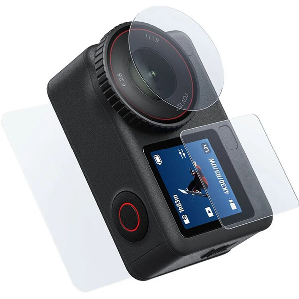 Telesin S6-FLM-25 Temperli Cam Lens ve Ekran Koruyucu Seti – DJI Osmo Action 6 ile Uyumlu