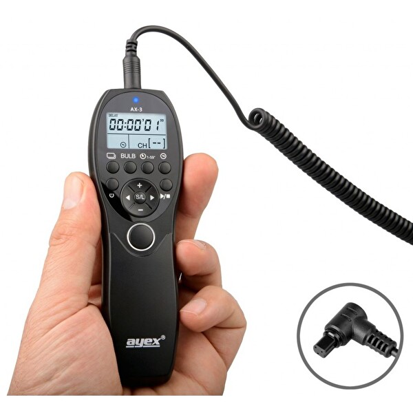 Ayex AX-3 N3 Canon 1D / 5D / 6D / 7D Serileri 50D / 40D / 30D / 20D / 10D Uyumlu Zaman Ayarlı Kumanda