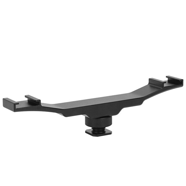 Ayex DSLR Uyumlu Flaş Bracket Iki Girişli Flaş LED Mikrofon Tutucu