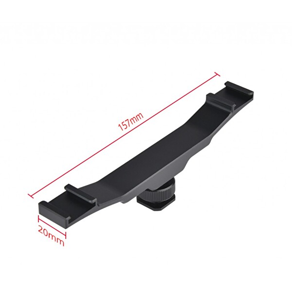 Ayex DSLR Uyumlu Flaş Bracket Iki Girişli Flaş LED Mikrofon Tutucu