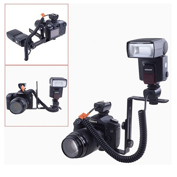 Ayex Ayarlanabilir Flash Bracket L Şekli Flaş Dirseği