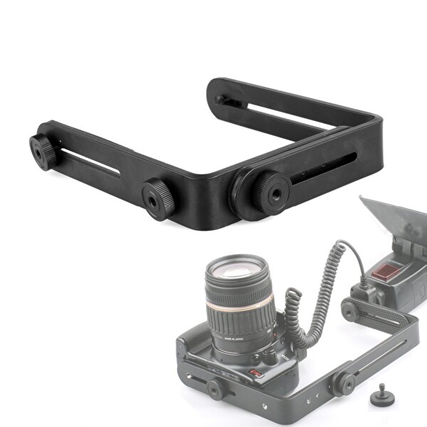 Ayex Ayarlanabilir Flash Bracket L Şekli Flaş Dirseği