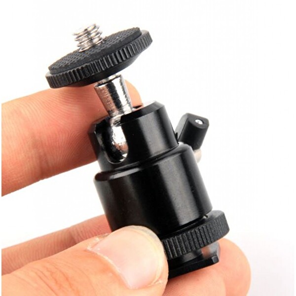 Ayex Tripod / Monopod ve Hot Shoe Uyumlu Ayarlanabilir Mini Kafa