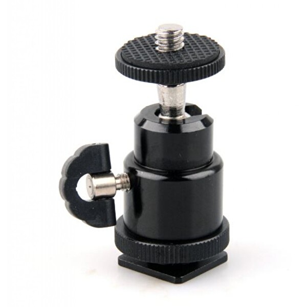 Ayex Tripod / Monopod ve Hot Shoe Uyumlu Ayarlanabilir Mini Kafa