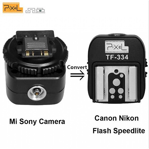 Pixel TF-334 Sony A6000 A6300 A6500 Uyumlu Canon - Nikon Hot Shoe Converter