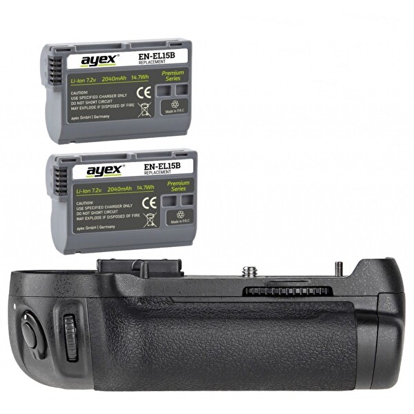 Ayex AX-D750 Nikon D750 Uyumlu Battery Grip + 2 Adet EN-EL15B Batarya