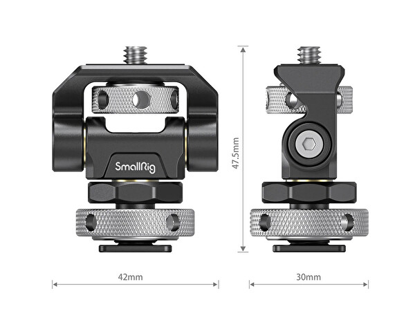 SmallRig 2905 Dönebilen Eğilebilen Ayarlamalı Cold Shoe Mount Monitör Bağlantısı
