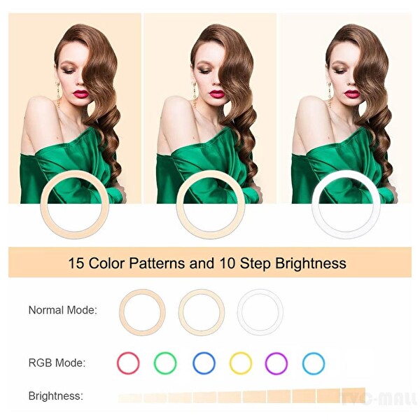 Juo MJ20 RGB 20 CM Ring Light LED Video Işığı (Ayak Dahil)