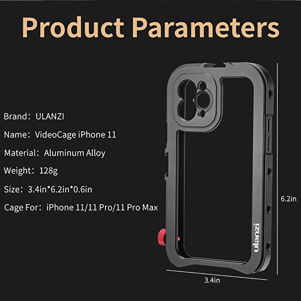 Ulanzi iPhone 11 Pro Uyumlu Metal Vlog Çerçeve