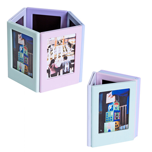 Fujifilm Instax Mini Film Uyumlu Mıknatıslı Mavi Fotoğraf Çerçevesi