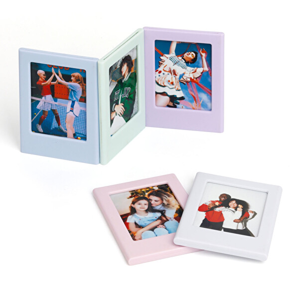 Fujifilm Instax Mini Film Uyumlu Mıknatıslı Mavi Fotoğraf Çerçevesi