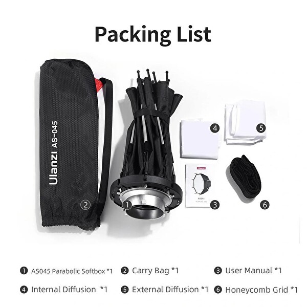 Ulanzi AS-045 Izgaralı ve Gridli 45 CM Softbox 3308