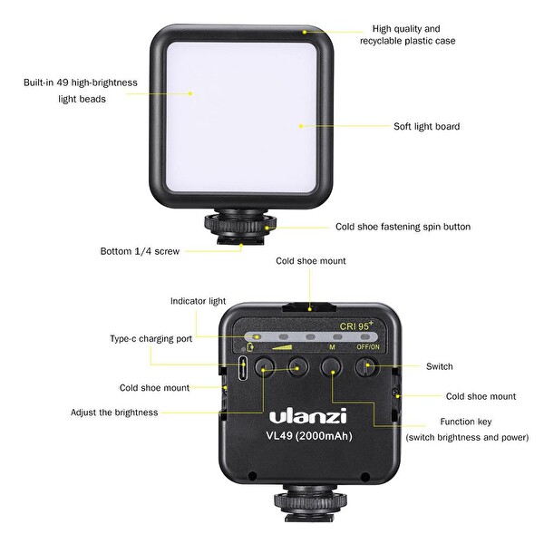 Ulanzi VL-49 Mini LED Vlogger Youtuber Işık