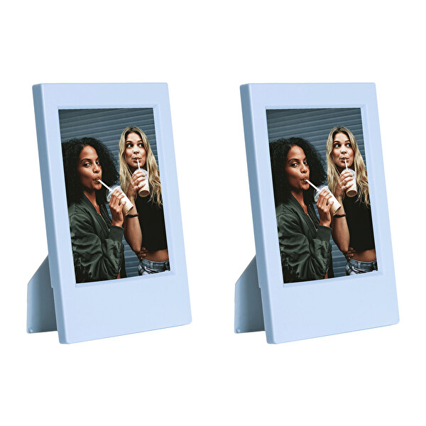 Fujifilm Instax Mini Film Uyumlu Mavi 2'li Klasik Fotoğraf Çerçeve Seti