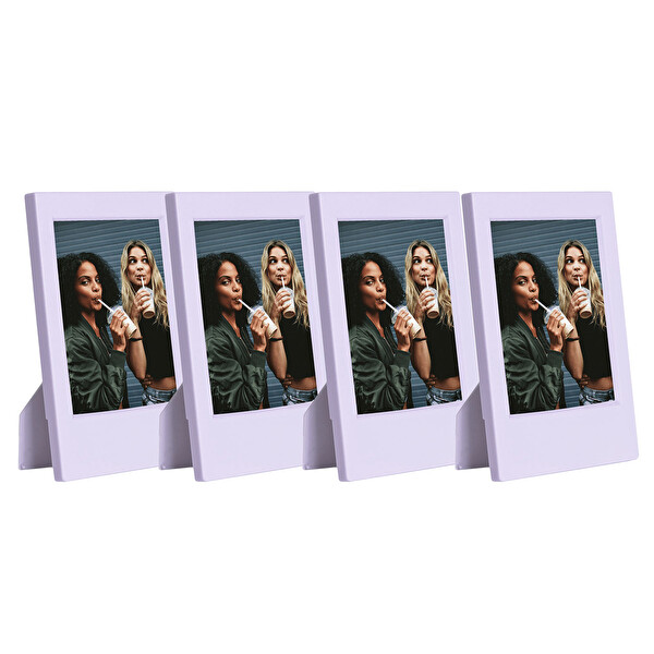 Fujifilm Instax Mini Film Uyumlu Lila 4'lü Klasik Fotoğraf Çerçeve Seti