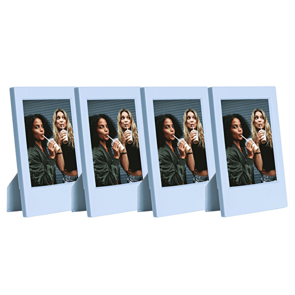 Fujifilm Instax Mini Film Uyumlu Mavi 4'lü Klasik Fotoğraf Çerçeve Seti
