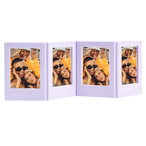 Fujifilm Instax Mini Film Uyumlu Lila 4'lü Mıknatıslı Fotoğraf Çerçeve Seti