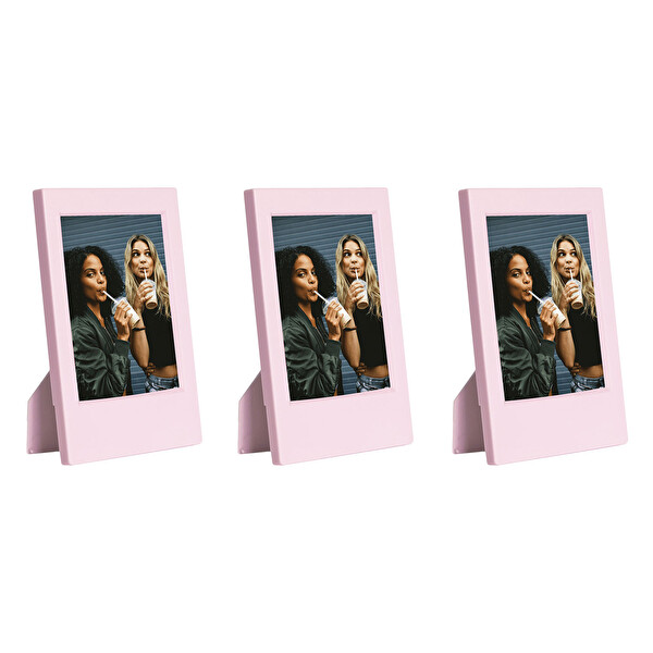 Fujifilm Instax Mini Film Uyumlu Pembe 3'lü Klasik Fotoğraf Çerçeve Seti