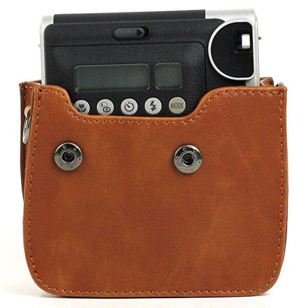 Fujifilm Instax Neo 90 Uyumlu Kahverengi Askılı Deri Çanta