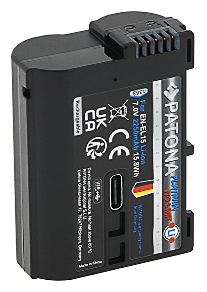 Patona 1363 Platinum EN-EL15C USB-C Nikon Batarya