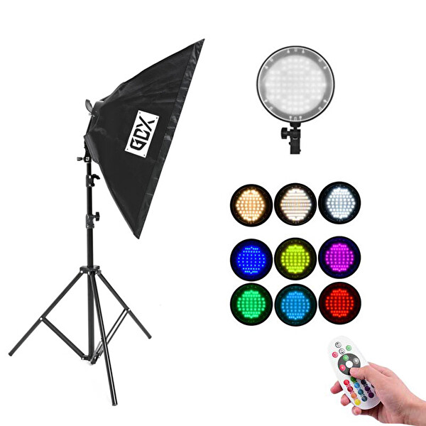GDX Pro TLB-500 RGB İkili Set - Dimmerli Fotoğraf ve Video Çekim Işığı