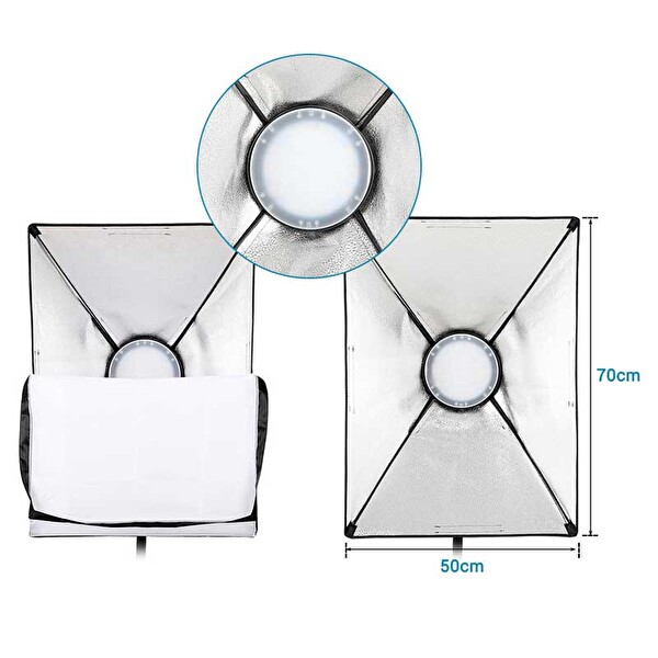 GDX Pro TLB-500 RGB İkili Set - Dimmerli Fotoğraf ve Video Çekim Işığı