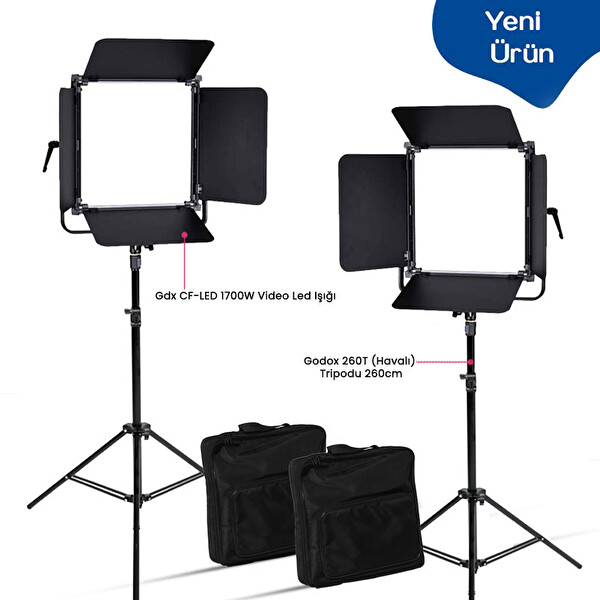 GDX CF-LED 1700W 2'li Video Led Işığı