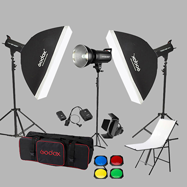 Godox SK400 3'lü Paraflaş Set - Çekim Masası 60x100 CM