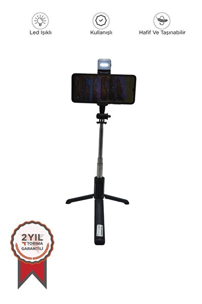 Torima Q07 Led Işıklı Kumandalı Çok Amaçlı Tripod Selfie Çubuğu Anroid IOS Uyumlu
