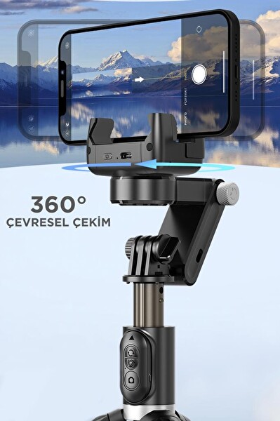 Torima Q18 Siyah Gimball Led Işıklı Kumandalı Çok Amaçlı Tripod Selfie Çubuğu