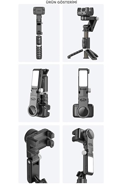 Torima Q18 Siyah Gimball Led Işıklı Kumandalı Çok Amaçlı Tripod Selfie Çubuğu