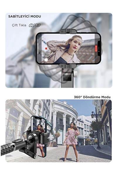 Torima Q18 Siyah Gimball Led Işıklı Kumandalı Çok Amaçlı Tripod Selfie Çubuğu