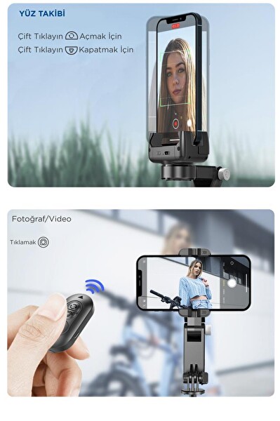 Torima Q18 Siyah Gimball Led Işıklı Kumandalı Çok Amaçlı Tripod Selfie Çubuğu