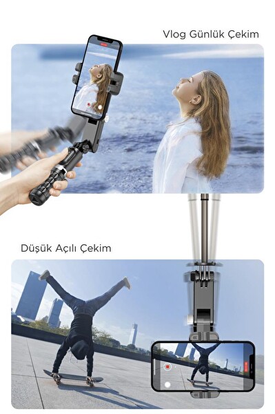 Torima Q18 Siyah Gimball Led Işıklı Kumandalı Çok Amaçlı Tripod Selfie Çubuğu