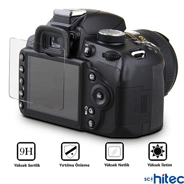 ScHitec Canon Eos 6D İle Uyumlu Darbe Emici Kamera Ekran Koruyucu Kaplama