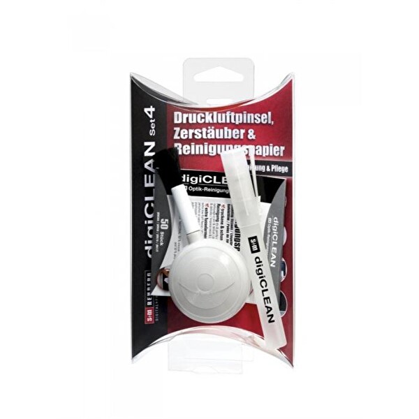 S+M Rehberg Optik Temizleme Kağıdı (50 Yaprak) - 50 ML Optik Sprey - Fırça Başlıklı Hava Pompası (Küçük)