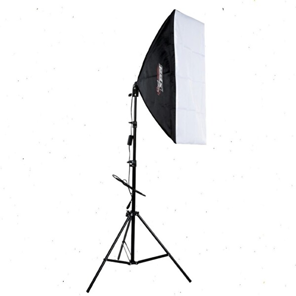 PDX Tekli 50x70cm Softbox Tek Duylu Ampulsuz 2 Metre Ayaklı Set