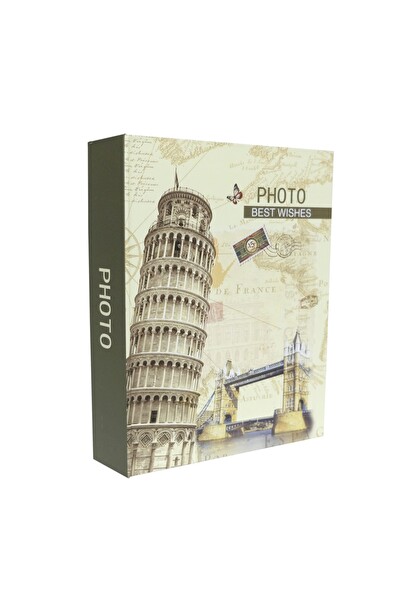 Rabsev RS4602-2 Fotoğraf Albümü 10x15 CM 200 Fotoğraf Kapasiteli Pisa Kulesi Desenli Anı Albümü