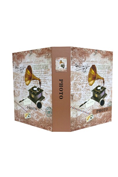 Rabsev RS4602-1 Fotoğraf Albümü 10x15 CM 200 Fotoğraf Kapasiteli Gramofon Desenli Anı Albümü