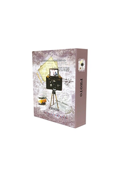 Rabsev RS4602-1 Fotoğraf Albümü 10x15 CM 200 Fotoğraf Kapasiteli Kamera Desenli Anı Albümü