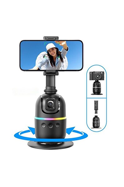 Torima P03 Yüz Takip 360 Derece Gimbal Öz Çekim Telefon Sabitleyici Tutucu Video Akıllı Tripod