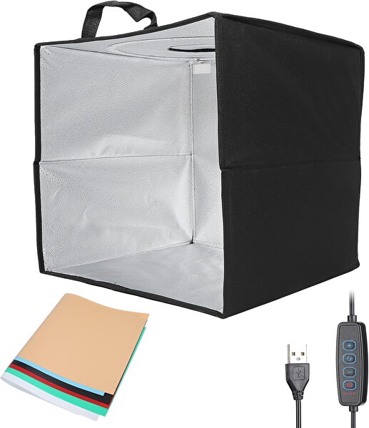 PDX 40x40 CM Kolay Kurulum LED Işıklı Ürün Çekim Çadırı