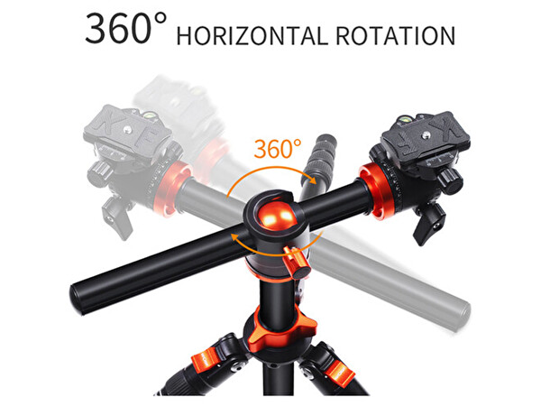 K&F Concept SA254T2 185 CM Alüminyum Kompakt Tripod KF09.090