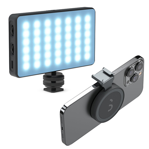 Shiftcam Apple Uyumlu ProLED Magsafe RGB Selfie Çekim Işığı - SnapShoe Siyah Magsafe Aksesuar Montaj Aparatı