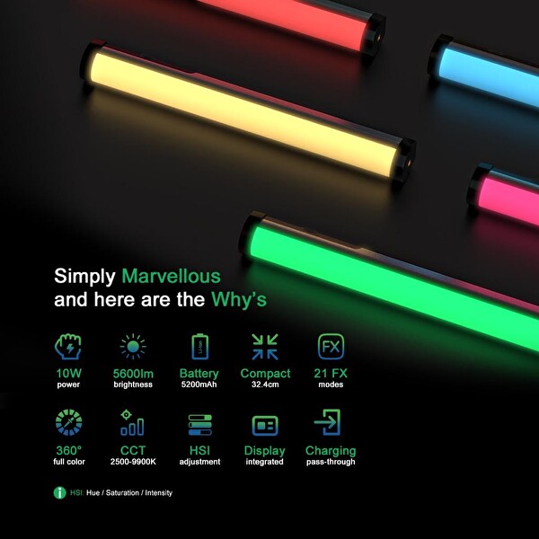 Patona 4291 Premium Led RGB Tube Photo-Video Light Led Dynamic 21