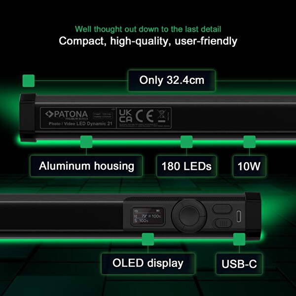 Patona 4291 Premium Led RGB Tube Photo-Video Light Led Dynamic 21