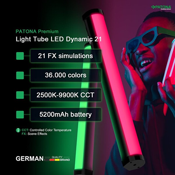 Patona 4291 Premium Led RGB Tube Photo-Video Light Led Dynamic 21